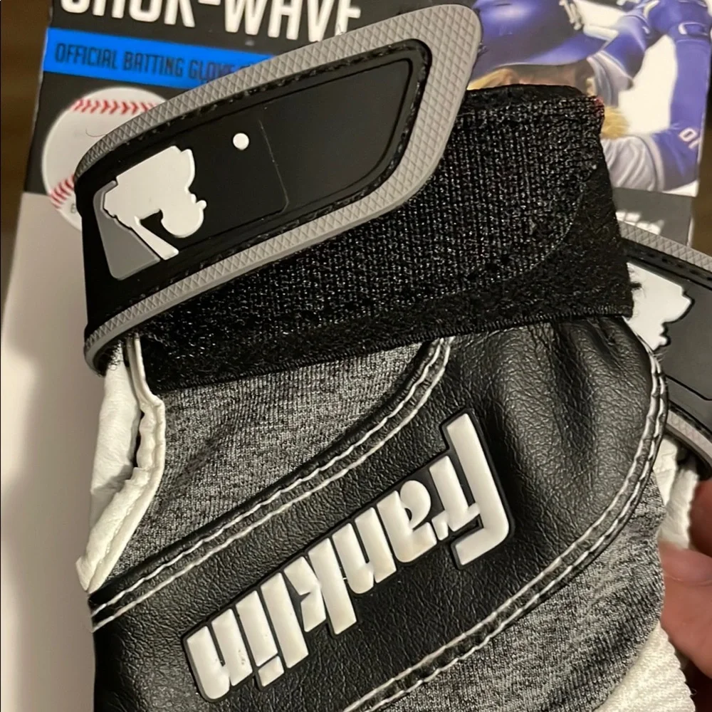 Franklin Youth Batting Gloves - Black and Gray